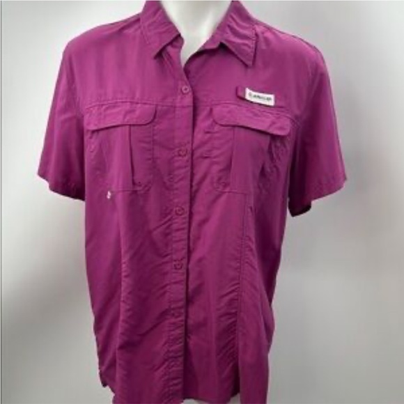 Magellan Outdoors, fishing tactical, womens SMALL Magenta Button down shirt - Picture 1 of 10